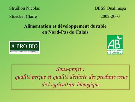 Alimentation et développement durable en Nord-Pas de Calais