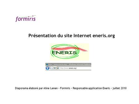 Présentation du site Internet eneris.org