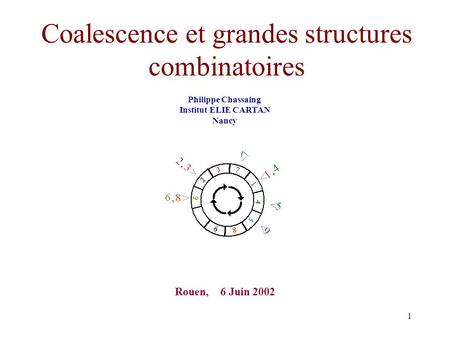Coalescence et grandes structures combinatoires