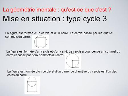 Mise en situation : type cycle 3