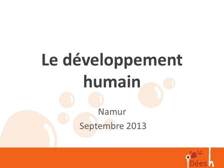 Le développement humain