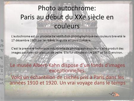 Photo autochrome: Paris au début du XXe siècle en couleurs