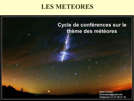 Cycle de conférences sur le thème des météores