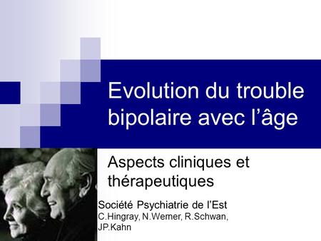 Evolution du trouble bipolaire avec l’âge