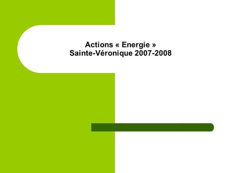 Actions « Energie » Sainte-Véronique 2007-2008. Energivore ou éco-énergique ? 1. Avec des élèves 2. Professeurs 3. Direction.