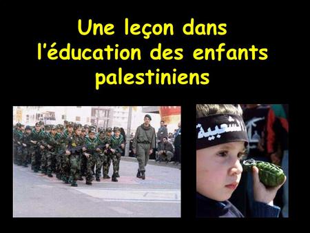 Une leçon dans léducation des enfants palestiniens.