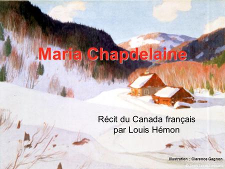 Récit du Canada français par Louis Hémon