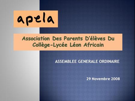 Association Des Parents D’élèves Du Collège-Lycée Léon Africain