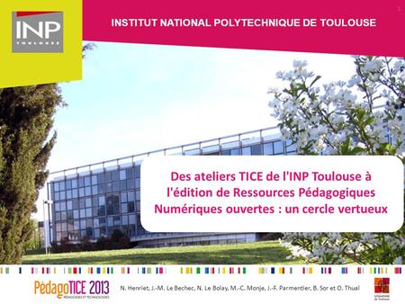 Des ateliers TICE de l'INP Toulouse à l'édition de Ressources Pédagogiques Numériques ouvertes : un cercle vertueux.