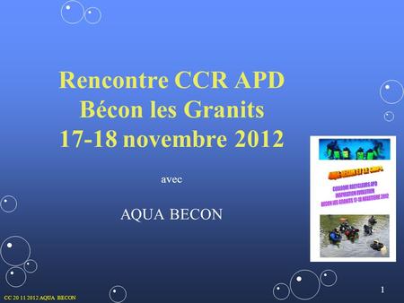 Rencontre CCR APD Bécon les Granits novembre avec  AQUA BECON