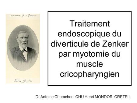Dr Antoine Charachon, CHU Henri MONDOR, CRETEIL