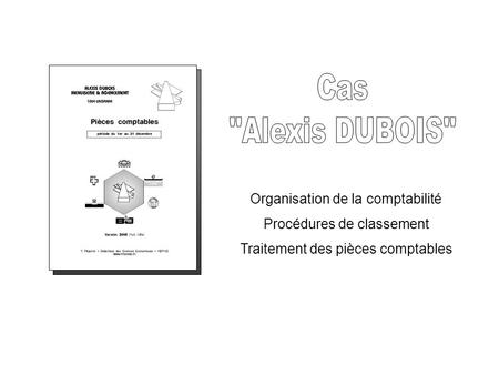 Cas Alexis DUBOIS Organisation de la comptabilité