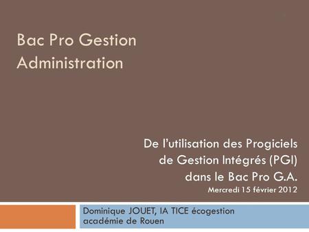 Bac Pro Gestion Administration