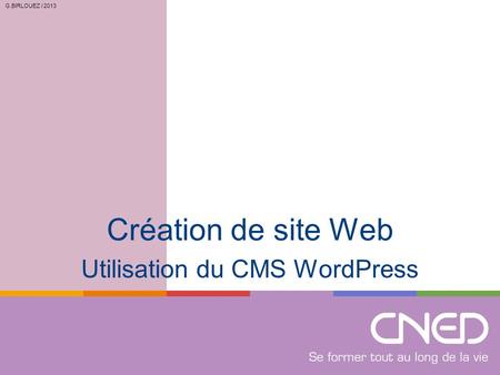 Utilisation du CMS WordPress