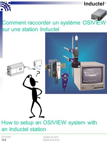 XGKS et XUV XGKS and XUV 25/10/2003 V1.0 Conception d une application sans contact How to design a RFID application Comment raccorder un système OSIVIEW.