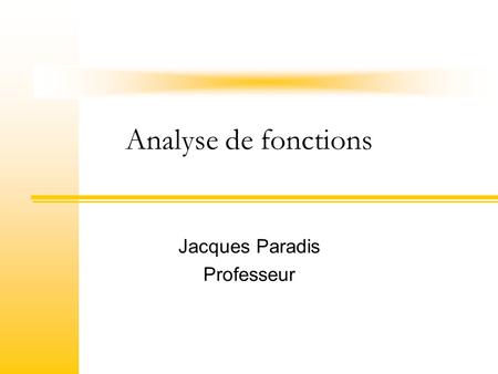 Jacques Paradis Professeur