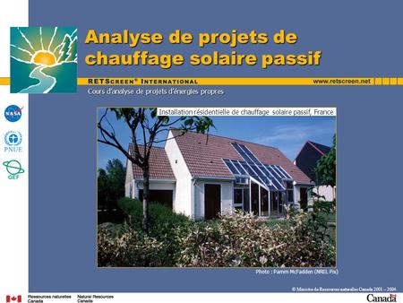 Installation résidentielle de chauffage solaire passif, France