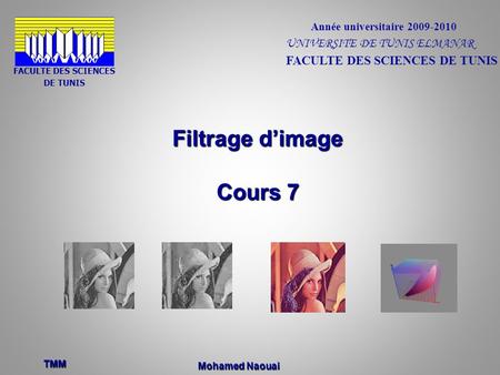 Filtrage d’image Cours 7