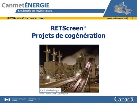 RETScreen® Projets de cogénération