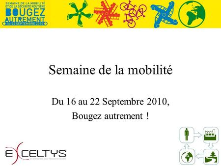 Semaine de la mobilité Du 16 au 22 Septembre 2010, Bougez autrement !