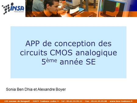 APP de conception des circuits CMOS analogique 5ème année SE