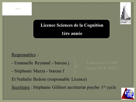 Licence Sciences de la Cognition