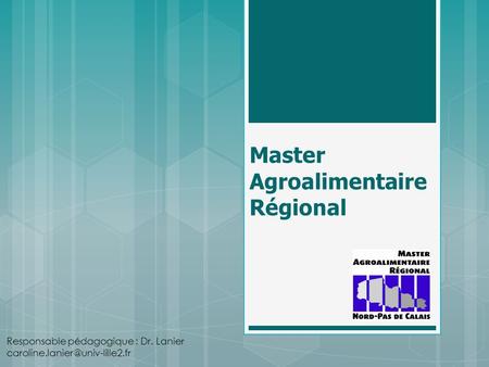 Master Agroalimentaire Régional