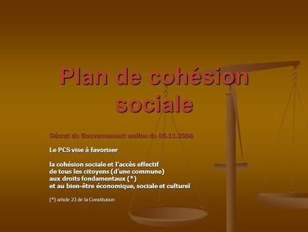 Plan de cohésion sociale