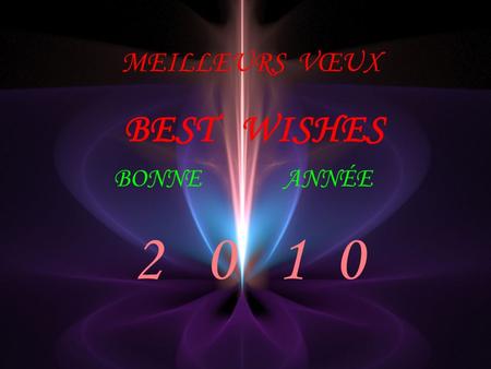 MEILLEURS VŒUX BEST WISHES BONNEANNÉE 2 0 1 0 UNE AUTRE ANNÉE DE PASSÉE !! ANOTHER YEAR OF PAST.