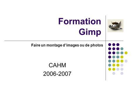 Formation Gimp CAHM 2006-2007 Faire un montage dimages ou de photos.