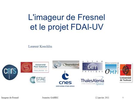 L'imageur de Fresnel et le projet FDAI-UV