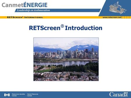RETScreen® Introduction