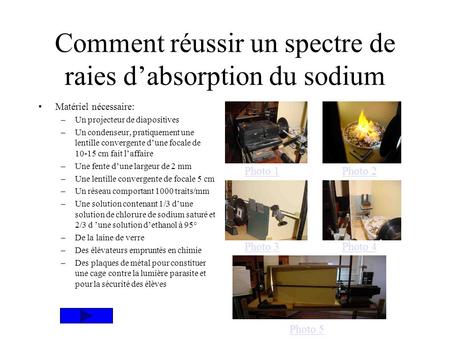 Comment réussir un spectre de raies d’absorption du sodium