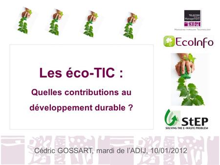 Les éco-TIC : Quelles contributions au développement durable ?