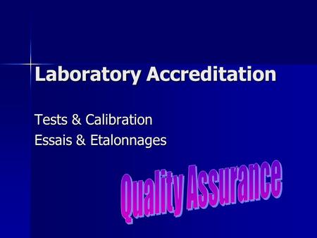 Laboratory Accreditation