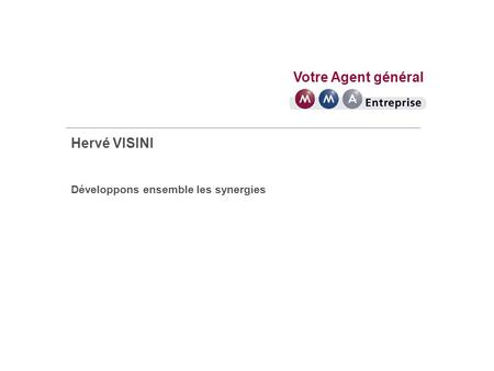 Votre Agent général Hervé VISINI Développons ensemble les synergies.