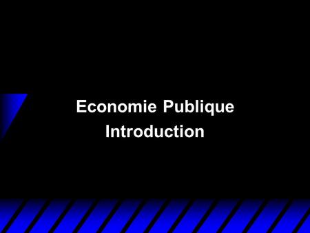 Economie Publique Introduction