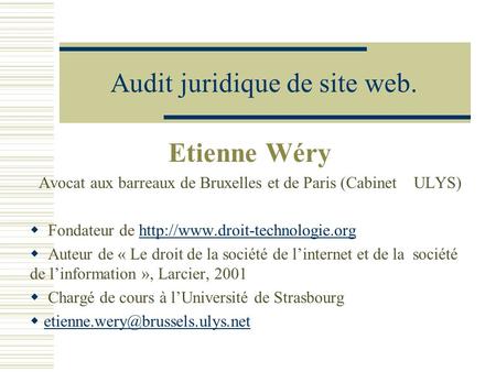 Audit juridique de site web.