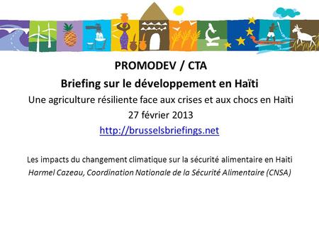 Briefing sur le développement en Haïti