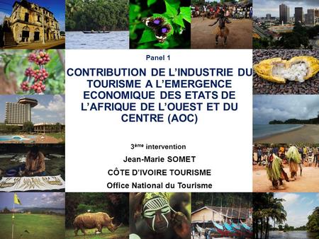 Comment le Tourisme peut-il impacter léconomie des Etats de lAOC ? Panel 1 CONTRIBUTION DE LINDUSTRIE DU TOURISME A LEMERGENCE ECONOMIQUE DES ETATS DE.