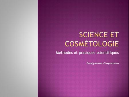Science et cosmétologie