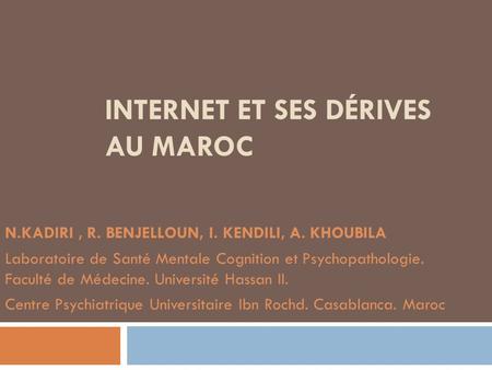 Internet et ses dérives au Maroc