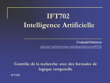 IFT702 Intelligence Artificielle