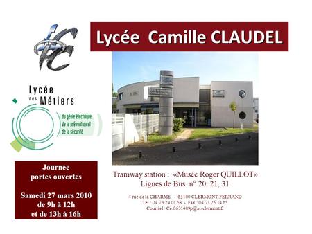 Lycée Camille CLAUDEL Journée portes ouvertes