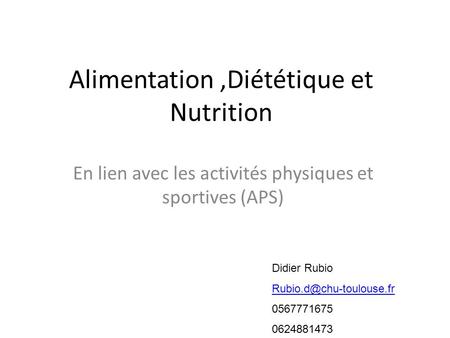 Alimentation ,Diététique et Nutrition