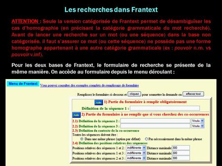 Les recherches dans Frantext