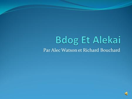 Par Alec Watson et Richard Bouchard Bdog dans le livre. Il était un fois un bouledogue son nom était Bdog il était un garçon et il était blanc et noir.