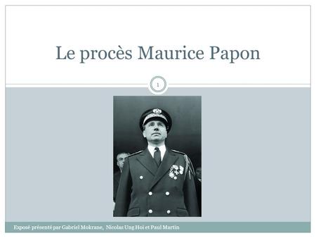 Le procès Maurice Papon