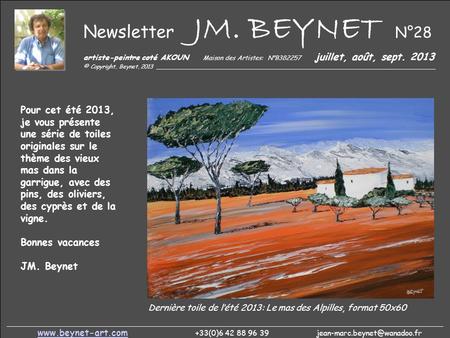 Newsletter JM. BEYNET N°28