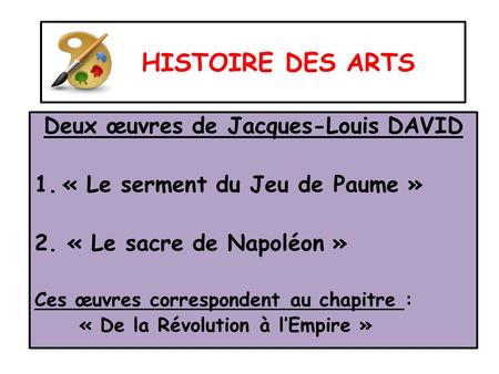 Deux œuvres de Jacques-Louis DAVID